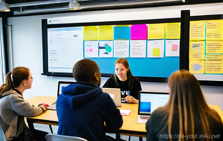 청소년지도사로서의 현장 적응 노하우 - **Digital Literacy and Engagement Workshop:** A diverse group of five teenagers (14-17 years old) ar...