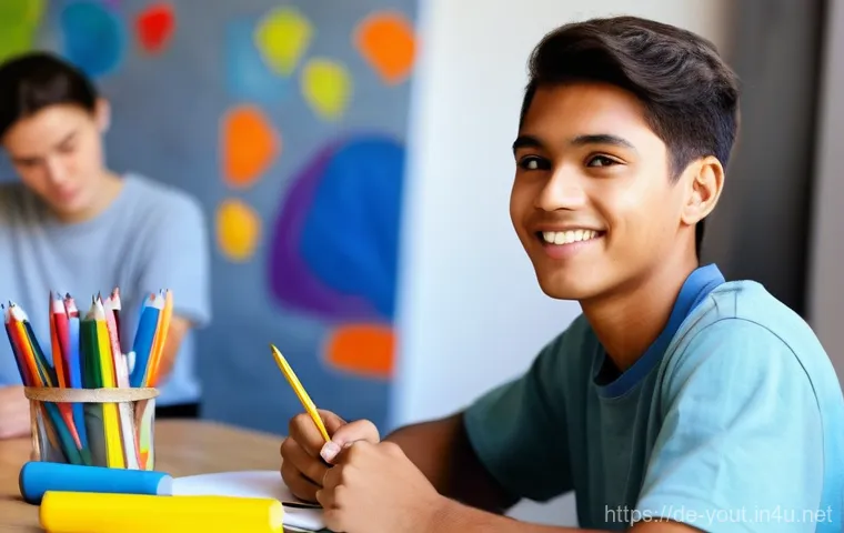 청소년지도사와 청소년 상담 사례 기록 - **The "Aha-Moment" in Youth Work: Connecting Shared Stories**
    *   **Prompt:** A warm, inviting s...