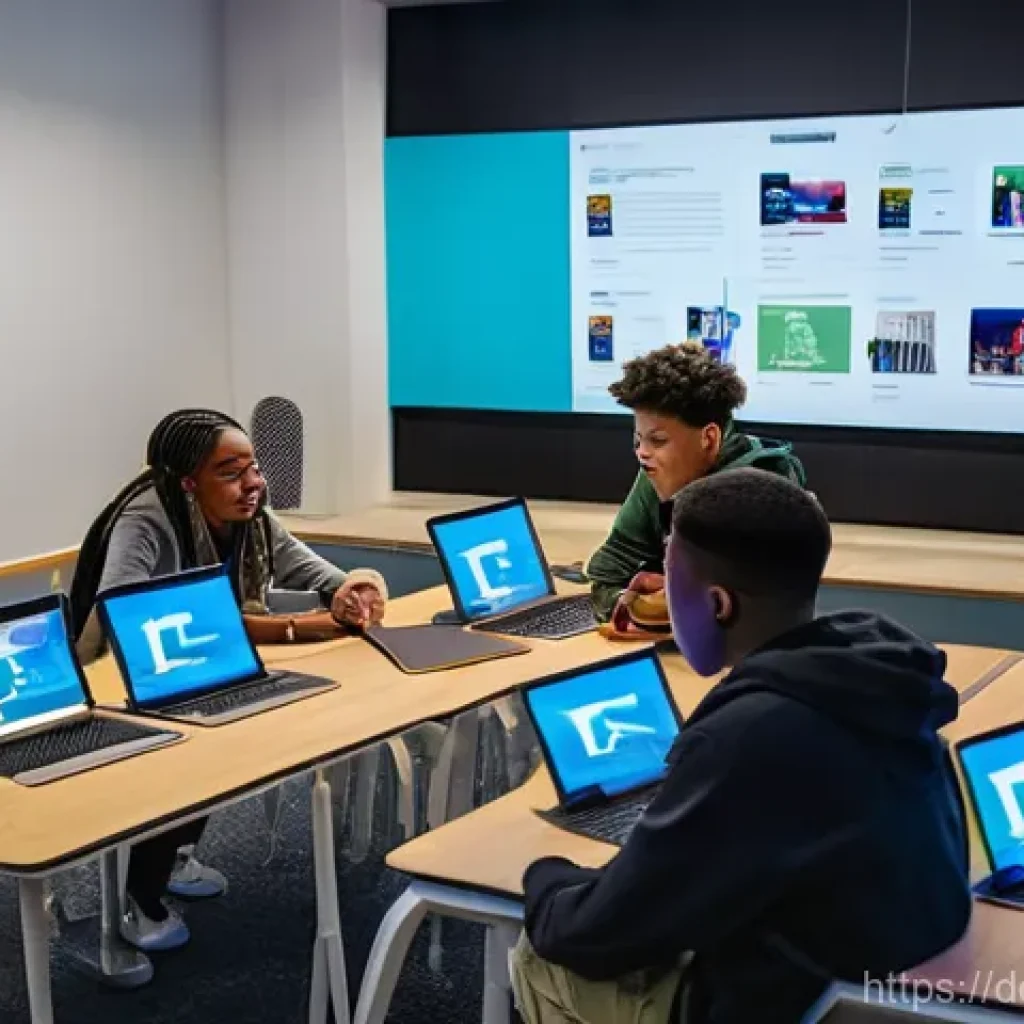 청소년지도사로서의 미래 계획 설정 - A diverse group of teenagers and young adults (around 15-20 years old) are actively engaged in a mod...