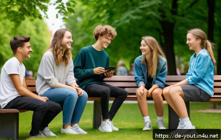 청소년지도사와 청소년 문제 해결 아이디어 공유 사례 - A diverse group of German teenagers, dressed in casual modern clothing including visible underwear a...