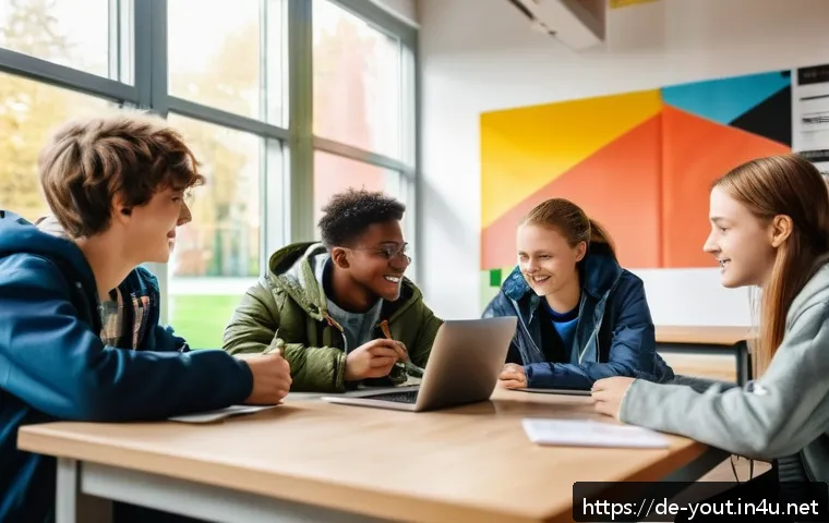 청소년지도사 직무에서의 성공 사례 연구 - A vibrant youth community center in Germany where diverse teenagers are actively organizing their ow...