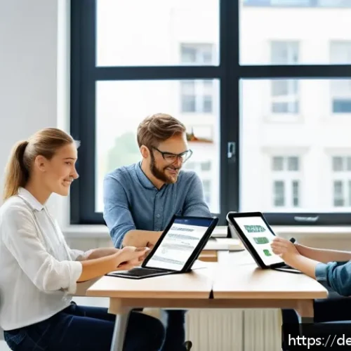Home 17 청소년지도사 업무일지 서식 공유 - A professional office environment where a diverse team of German social workers and youth caregivers...